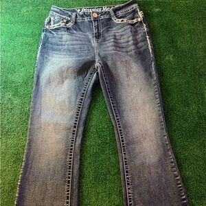 Y2K Women’s Embellished Rhinestone Miss Me Jeans Denim Size 13 Signature Bootcut